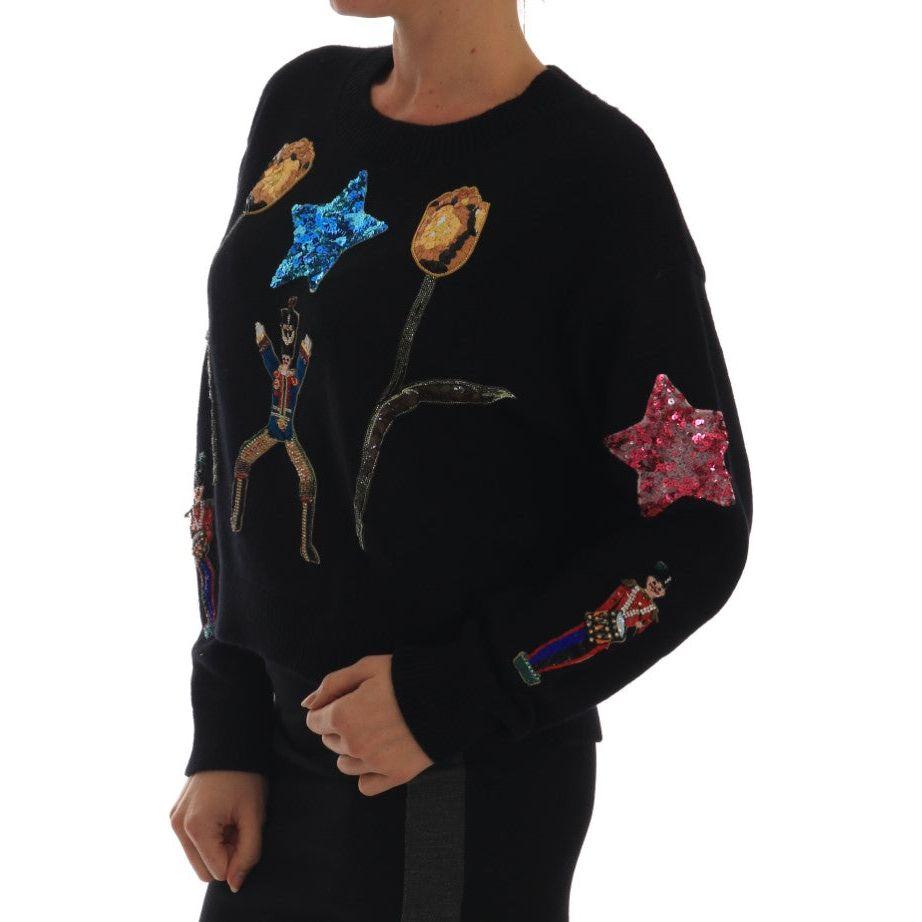 Dolce & Gabbana Enchanted Elegance Cashmere Sweater Dolce & Gabbana Black