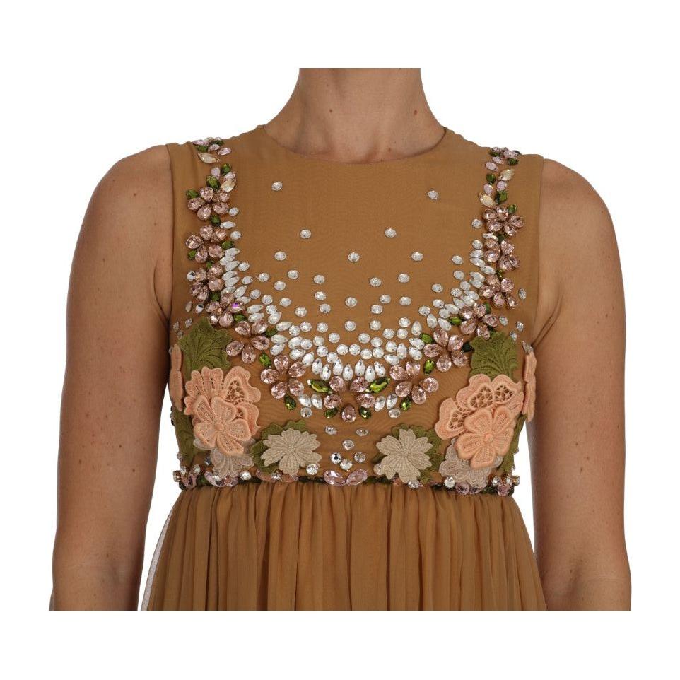 Dolce & Gabbana Exquisite Gold Silk A-line Dress Dolce & Gabbana Sienna