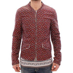 Dolce & Gabbana Exclusive Boxer Print Bordeaux Leather Jacket Coats & Jackets Dolce & Gabbana Saddle Brown