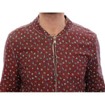 Dolce & Gabbana Exclusive Boxer Print Bordeaux Leather Jacket Coats & Jackets Dolce & Gabbana Saddle Brown