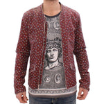 Dolce & Gabbana Exclusive Boxer Print Bordeaux Leather Jacket Coats & Jackets Dolce & Gabbana Dim Gray