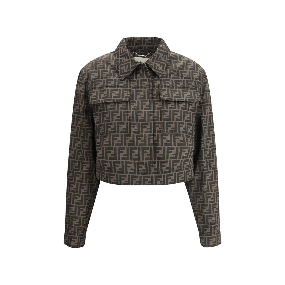 Fendi FF logo cropped Jacket Fendi Dark Slate Gray