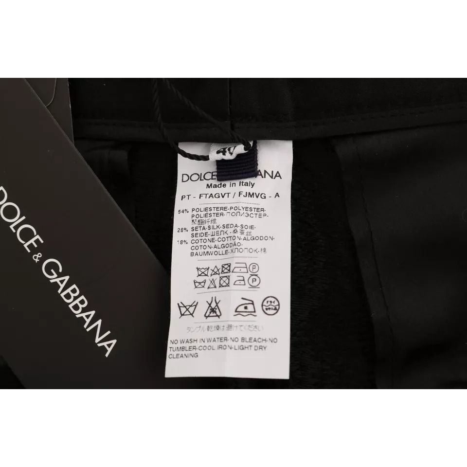 Dolce & Gabbana Black Floral Brocade High Waist Pants BYX1133-40
