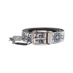 Dolce & Gabbana White Blue Silk Bowtie Leather Belt Gift Box Set