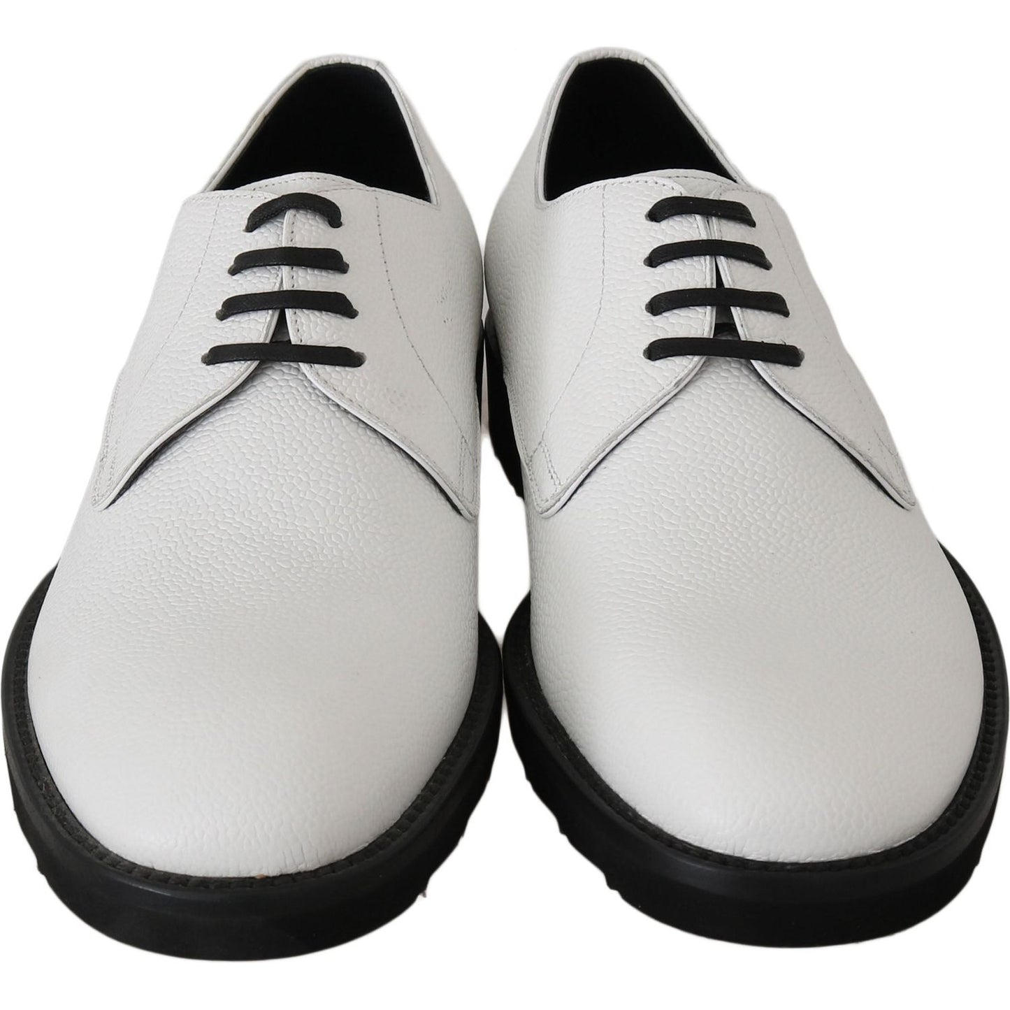 Dolce & Gabbana Elegant White Formal Leather Shoes Dolce & Gabbana Gray