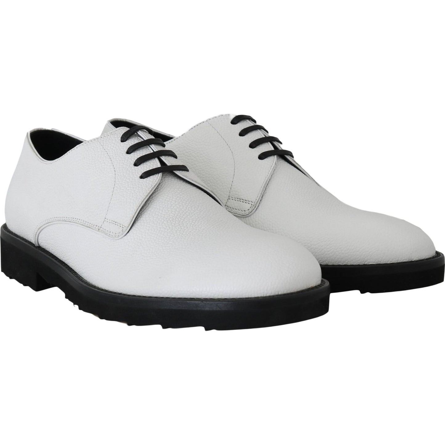 Dolce & Gabbana Elegant White Formal Leather Shoes Dolce & Gabbana Light Gray