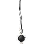 Dolce & Gabbana Black Round Leather DG Logo Coin Purse Lanyard Wallet