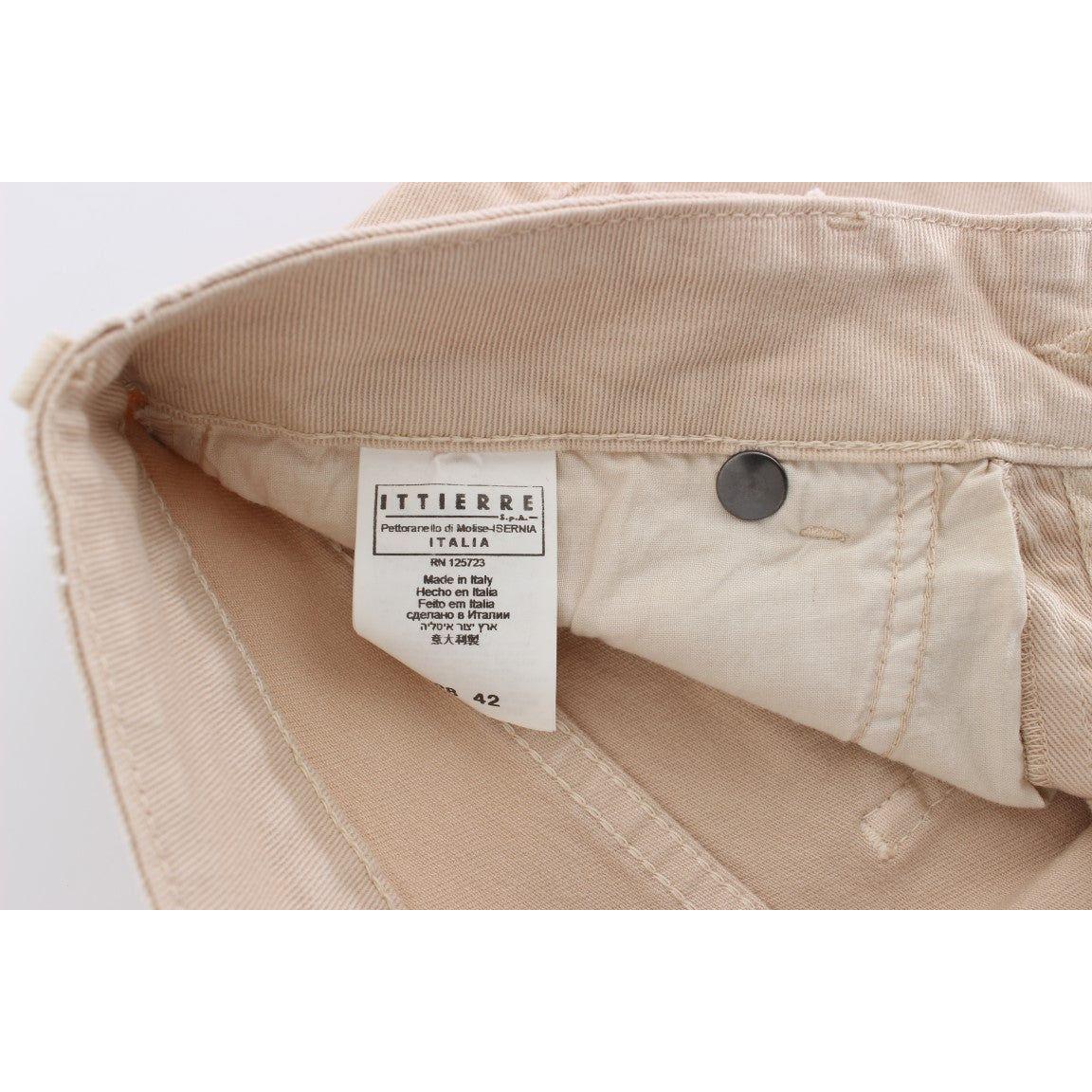 Cavalli Beige Cotton Stretch Slim Fit Jeans Jeans & Pants Cavalli Rosy Brown