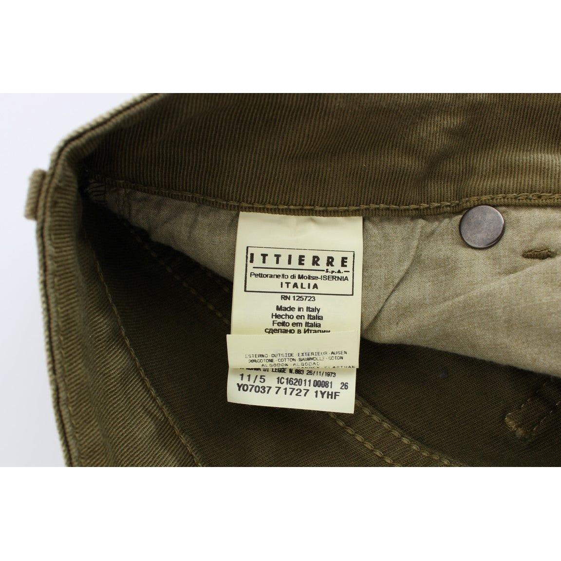 Cavalli Green Slim Fit Cotton Stretch Jeans Cavalli Dark Slate Gray