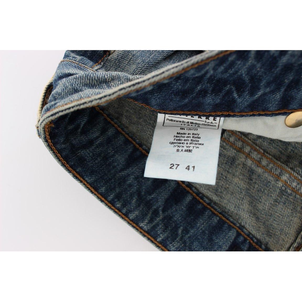 Cavalli Sleek Flair Leg Low Waist Denim Jeans & Pants Cavalli Light Gray