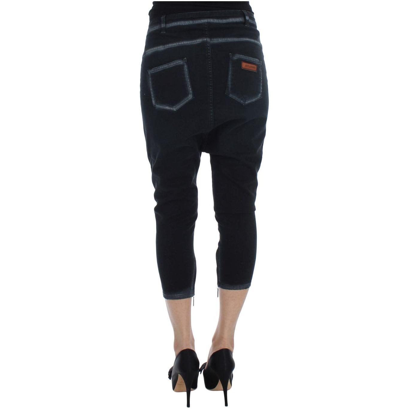 Cavalli Elevated Casual Chic Blue Denim Cavalli Black