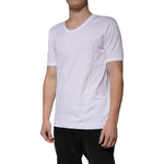 Dolce & Gabbana White Cotton Round Neck Short Sleeves T-shirt