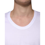 Dolce & Gabbana White Cotton Round Neck Short Sleeves T-shirt
