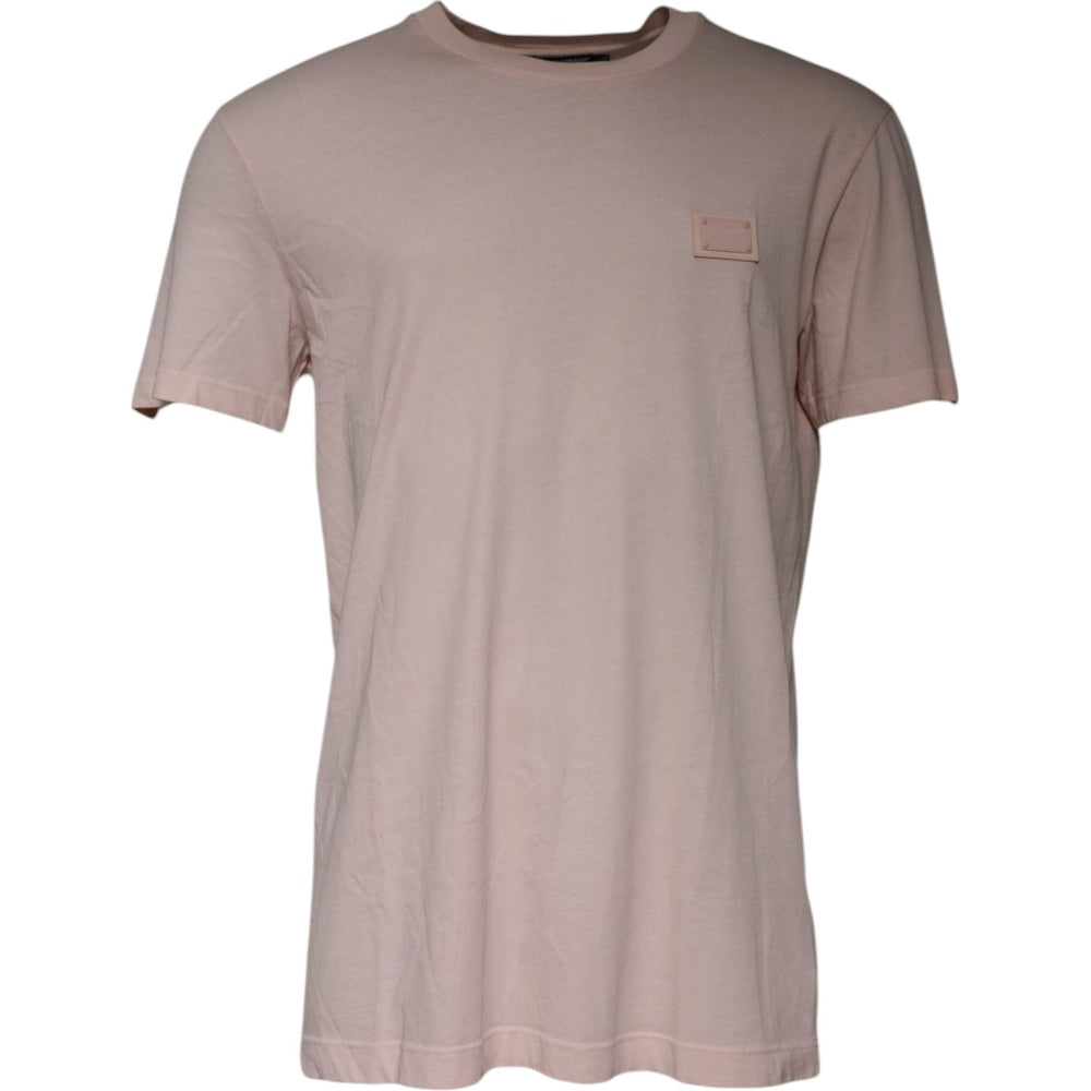 Dolce & Gabbana Beige Logo Crew Neck Short Sleeves T-shirt