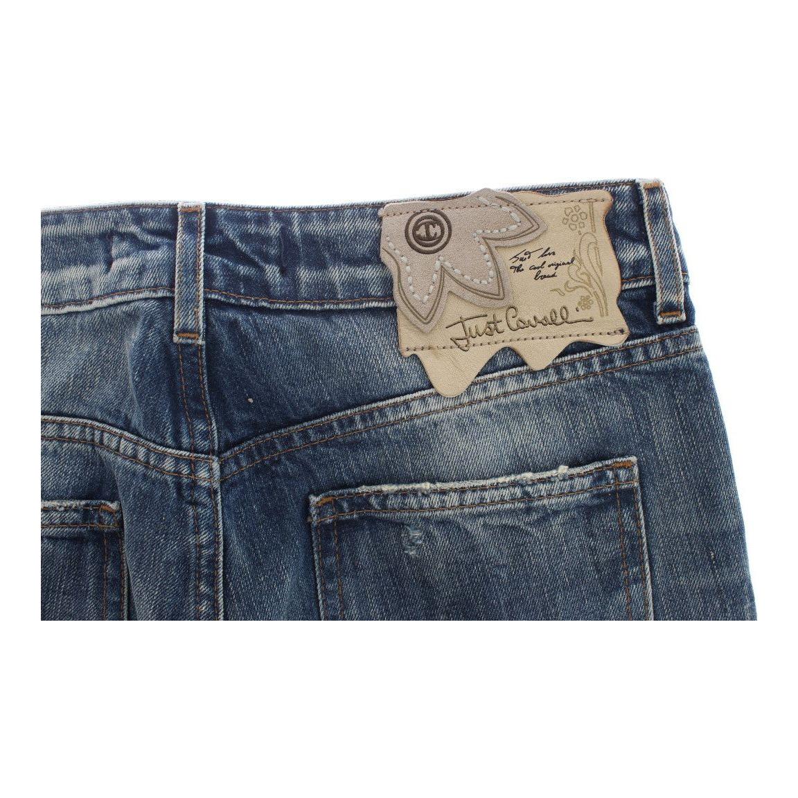 Cavalli Elegant Flare Fit Blue Denim Jeans Cavalli Dark Slate Gray