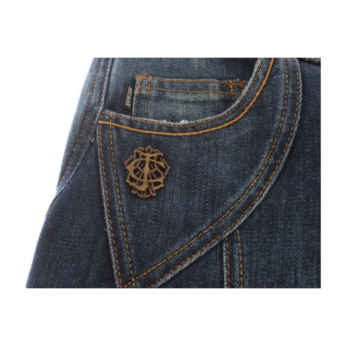 Cavalli Elegant Flare Leg Low Waist Denim Cavalli Dark Slate Gray