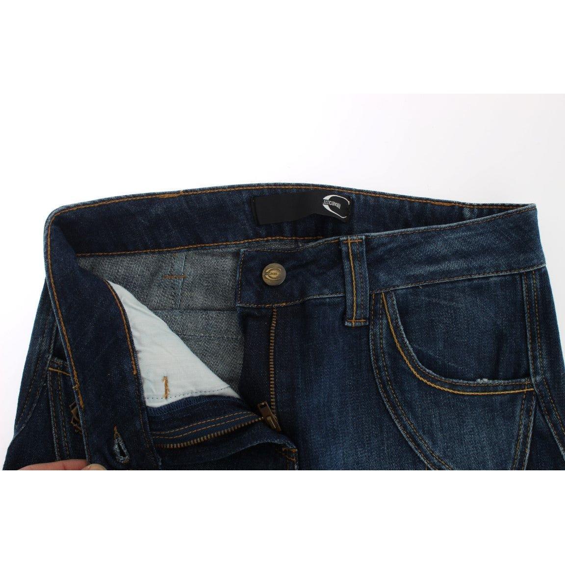 Cavalli Elegant Flare Leg Low Waist Denim Cavalli Lavender