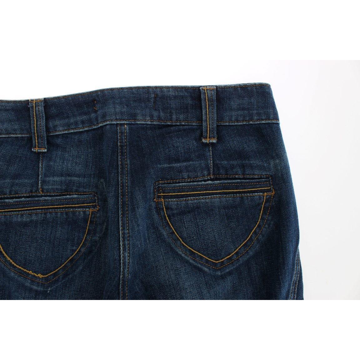 Cavalli Elegant Flare Leg Low Waist Denim Cavalli White Smoke