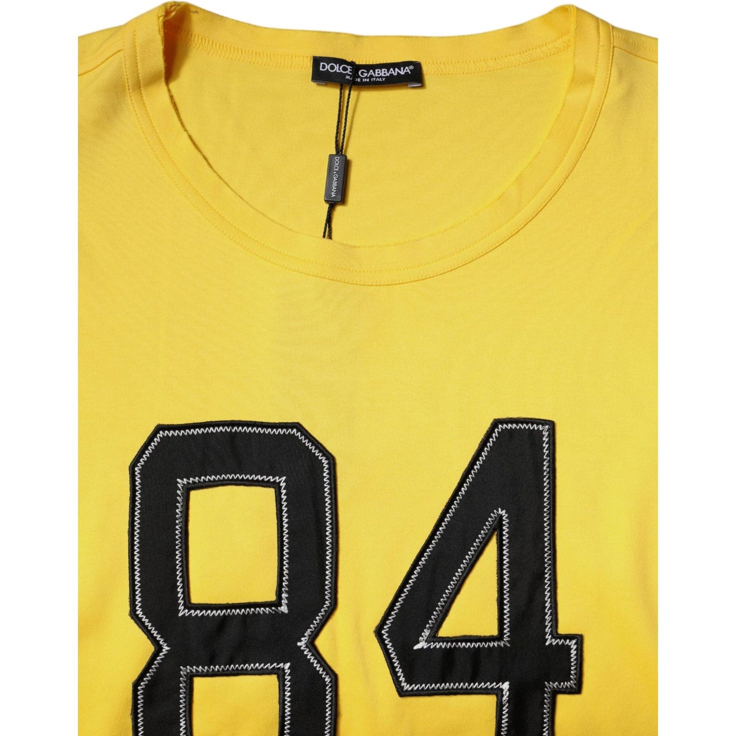 Dolce & Gabbana Yellow Crew Neck Short Sleeves T-shirt