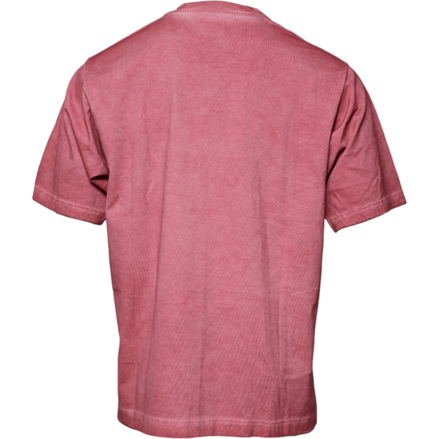 Dolce & Gabbana Pink Logo Print Cotton Crew Neck T-shirt