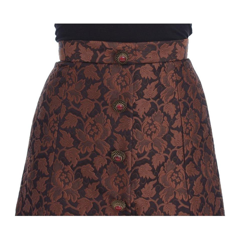 Dolce & Gabbana Elegant Brocade Bubble Skirt Dolce & Gabbana Dark Slate Gray