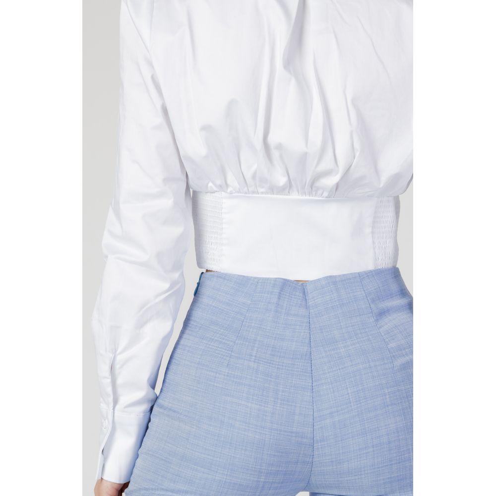 Guess White Cotton Shirt Guess Light Gray