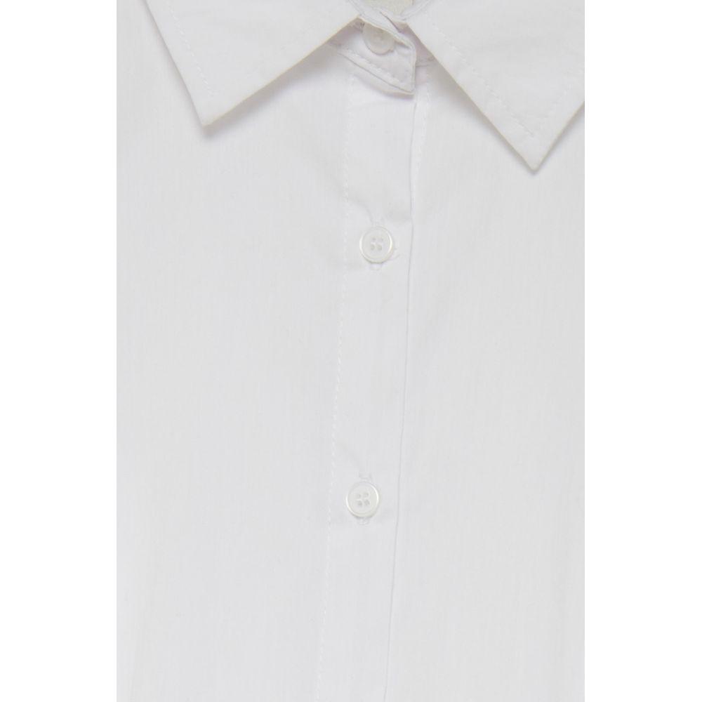 ICHI White Cotton Shirt ICHI Light Gray