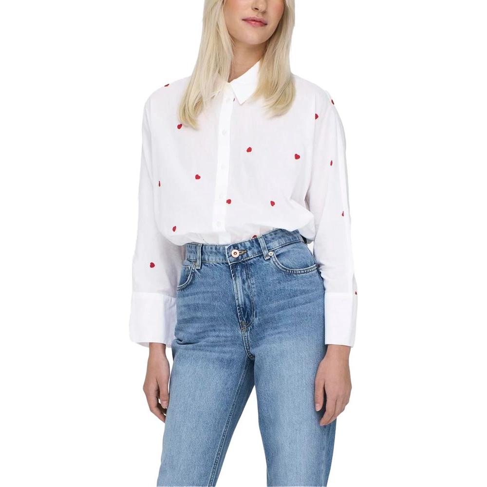 Only White Cotton Shirt Only Light Gray