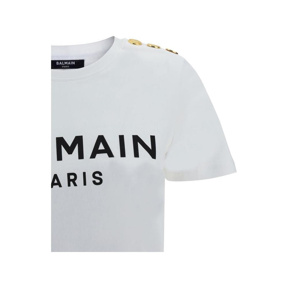 Balmain Balmain Logoed T-Shirt 1728,72470364320,Balmain,Clothing,L,M,New with tags,S,Tops & T-Shirts - Women - Clothing,White,Women,Women - Clothing,XS BA-BF1EF005BB02GAB-S
