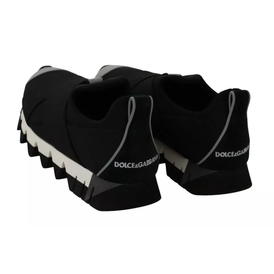 Dolce & Gabbana Black Shark Neoprene Stretch Sneakers Shoes LA6453-36