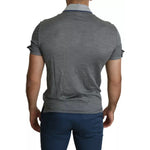 Dolce & Gabbana Gray Collared Silk Polo Top Shirt T-shirt
