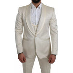 Dolce & Gabbana Beige Wool Crème 3 Piece SICILIA Shawl Suit