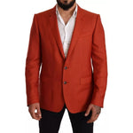 Dolce & Gabbana Orange MARTINI Cashmere Silk Coat Blazer