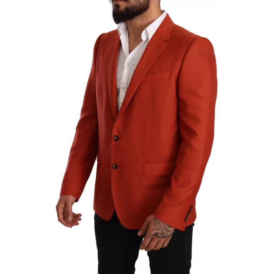 Dolce & Gabbana Orange MARTINI Cashmere Silk Coat Blazer