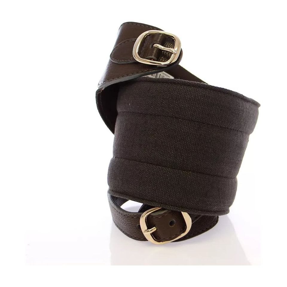 Dolce & Gabbana Brown D&G Leather Linnen Logo Belt