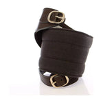 Dolce & Gabbana Brown D&G Leather Linnen Logo Belt