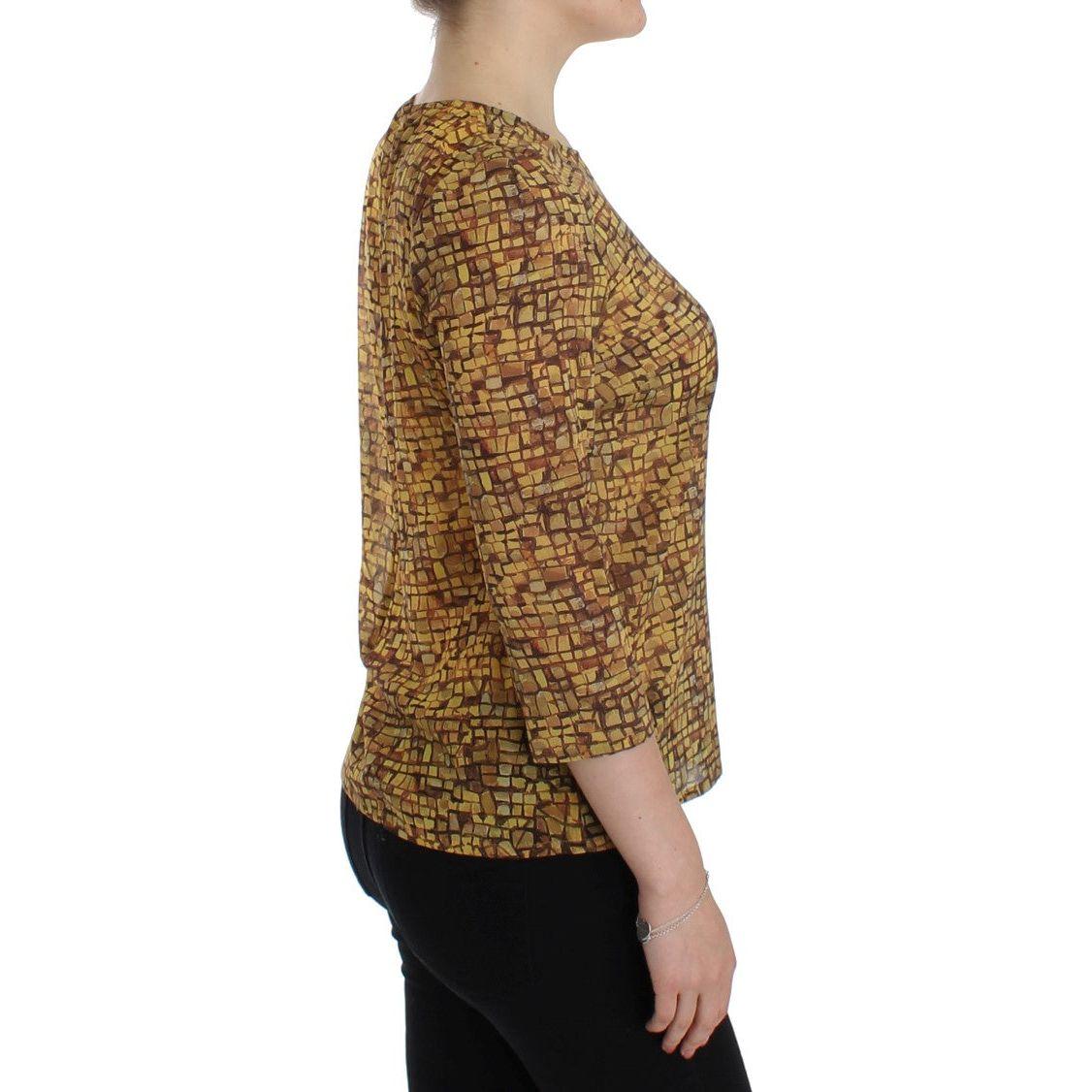 Dolce & Gabbana Sicilian Mosaic Print Silk Blouse Dolce & Gabbana Sienna