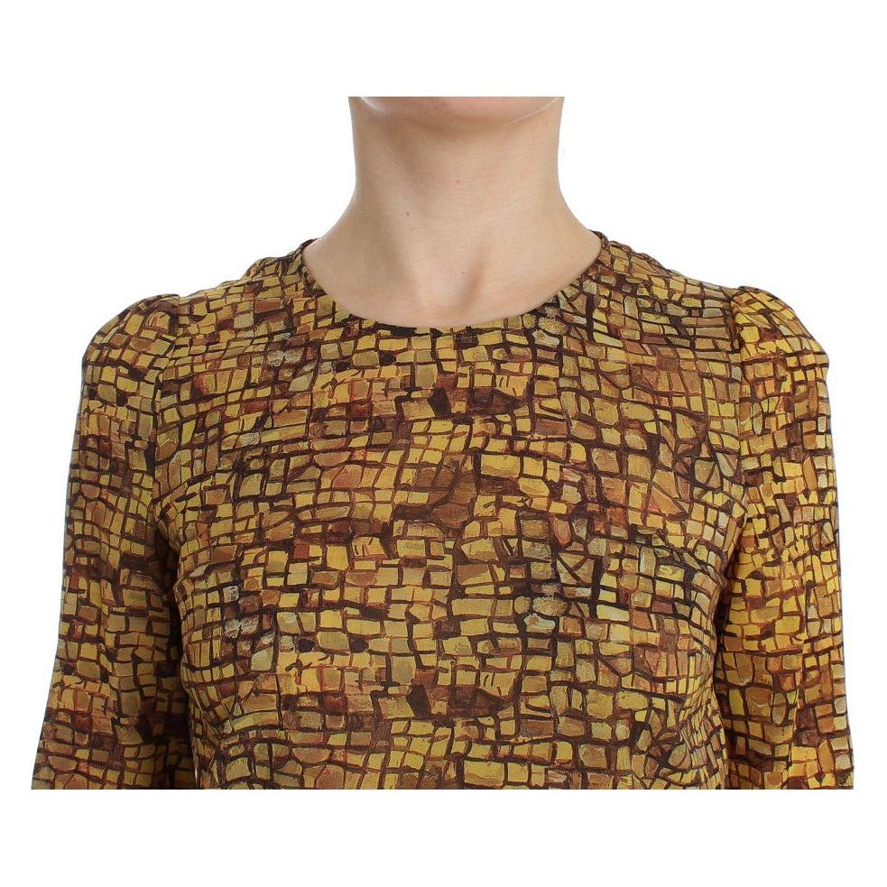 Dolce & Gabbana Sicilian Mosaic Print Silk Blouse Dolce & Gabbana Sienna