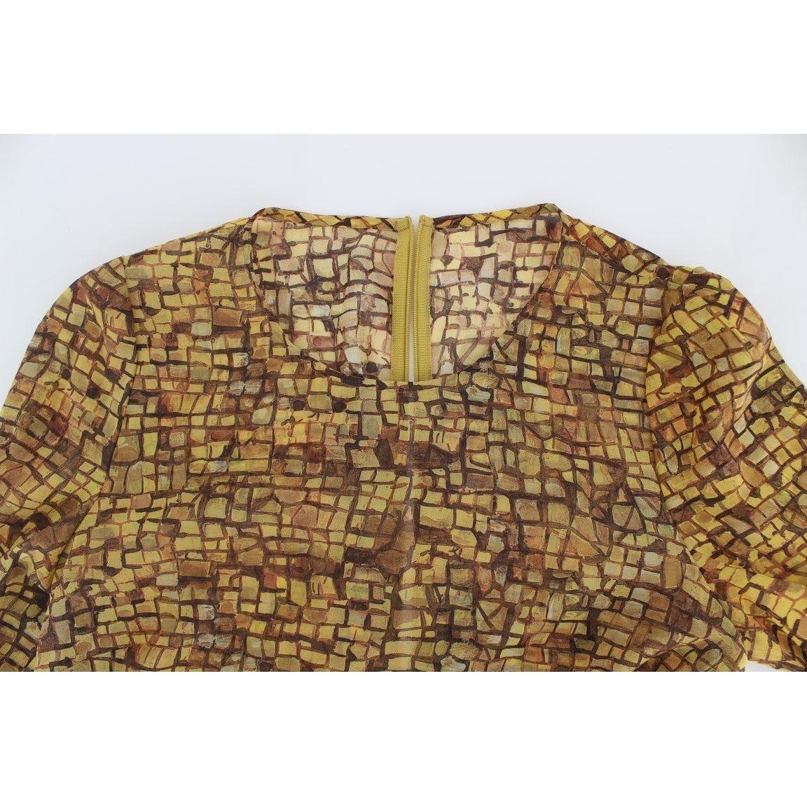 Dolce & Gabbana Sicilian Mosaic Print Silk Blouse Dolce & Gabbana Sienna