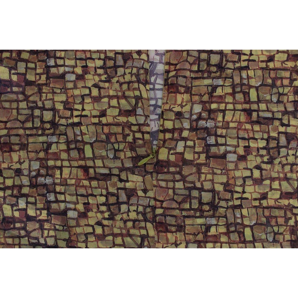 Dolce & Gabbana Sicilian Mosaic Print Silk Blouse Dolce & Gabbana Dark Olive Green