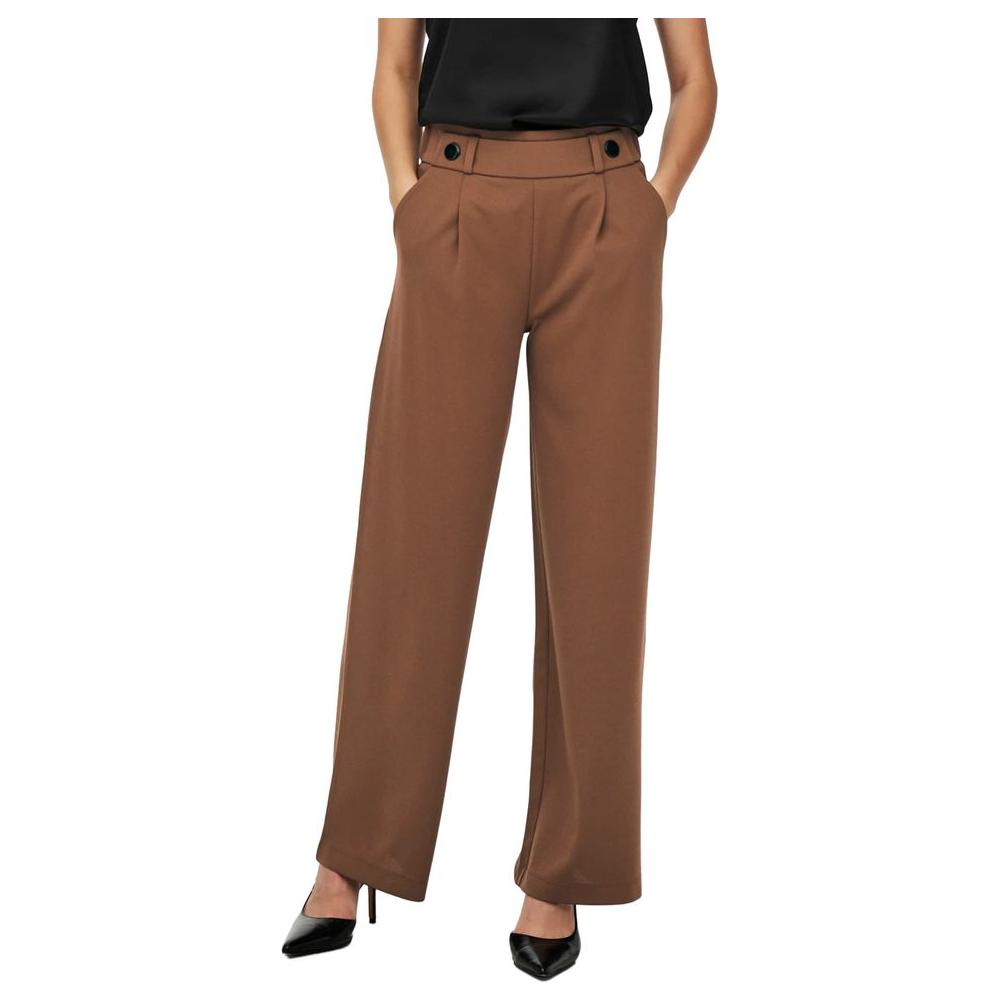 Jacqueline De Yong Brown Polyester Jeans & Pant Jacqueline De Yong Sienna