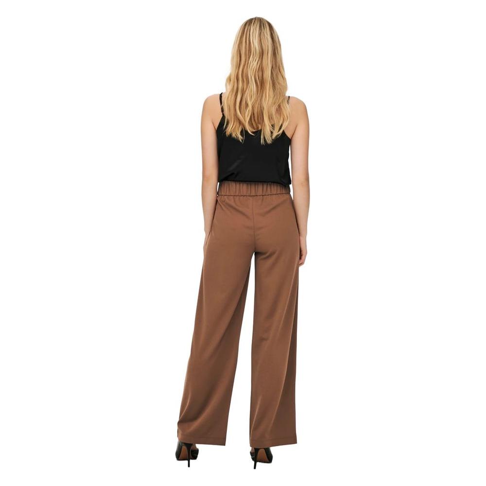 Jacqueline De Yong Brown Polyester Jeans & Pant Jacqueline De Yong Sienna