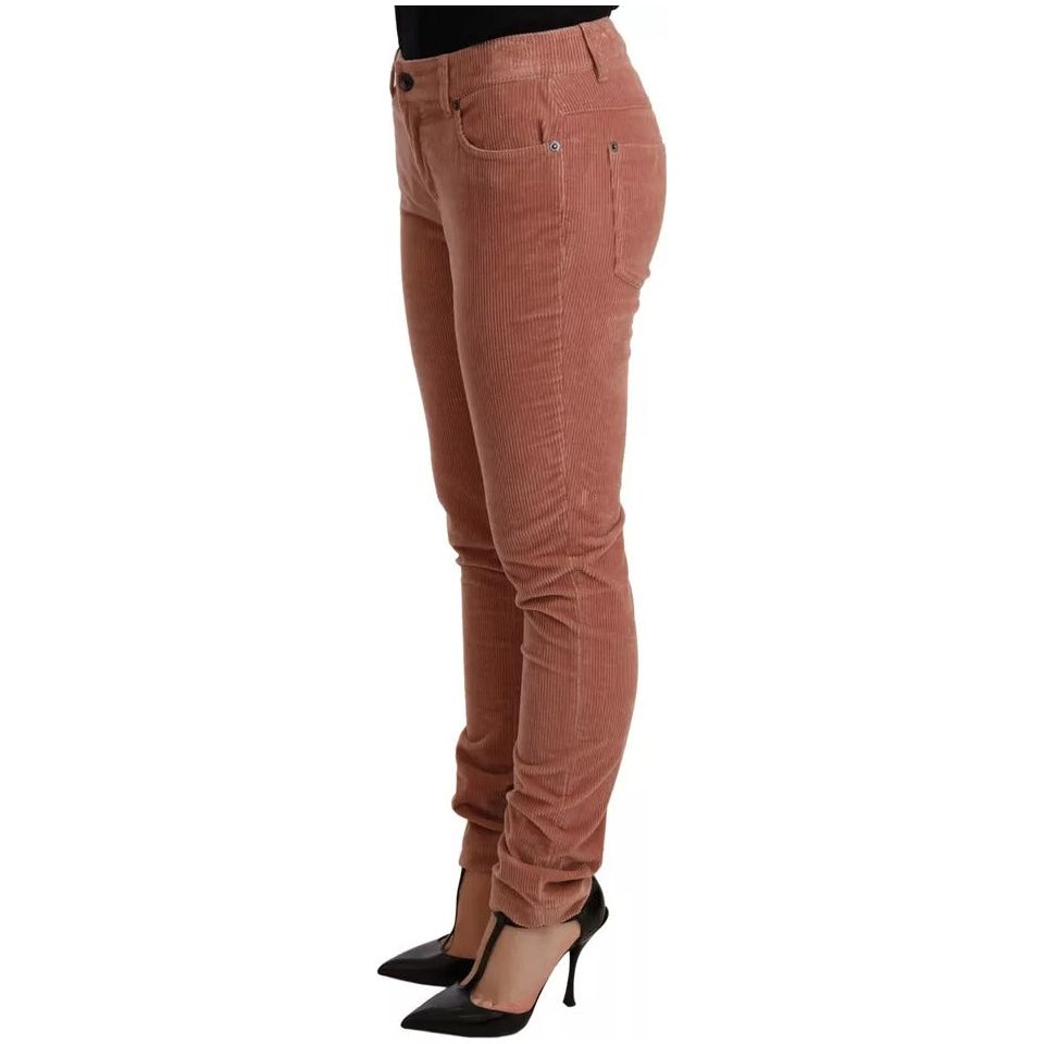 Dolce & Gabbana Pink Cotton Corduroy Skinny Jeans