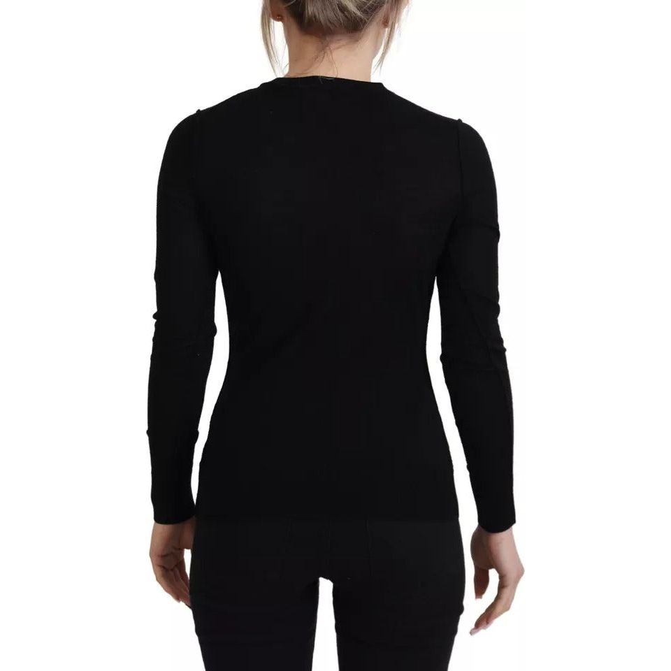 Dolce & Gabbana Black Crewneck Long Sleeves Pullover Sweater