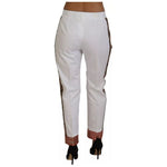 Dolce & Gabbana White Jacquard Cotton Blend Mid Waist Pants PAN73073-42