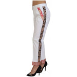 Dolce & Gabbana White Jacquard Cotton Blend Mid Waist Pants PAN73073-42