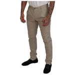 Dolce & Gabbana Beige Cotton Chino Men Formal Pants