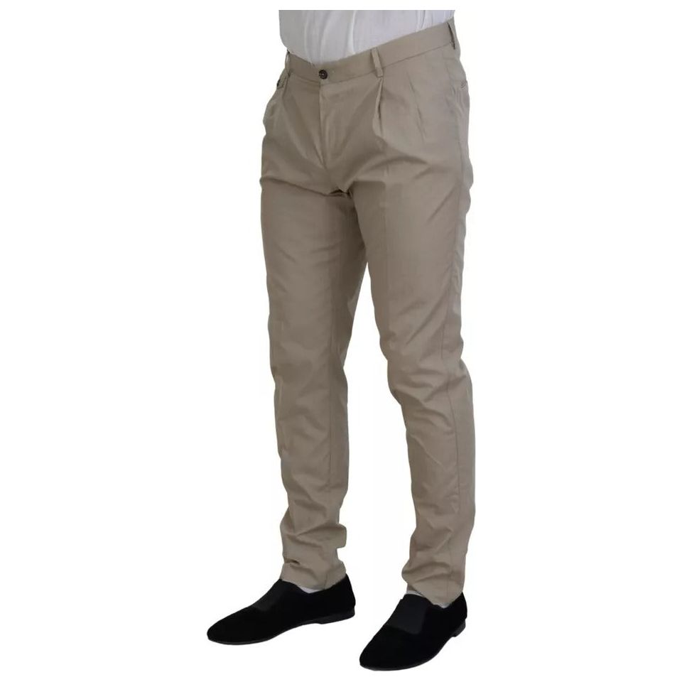 Dolce & Gabbana Beige Cotton Chino Men Formal Pants