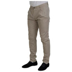 Dolce & Gabbana Beige Cotton Chino Men Formal Pants