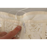 Dolce & Gabbana White Strapless Floral Lace Cropped Bustier Top